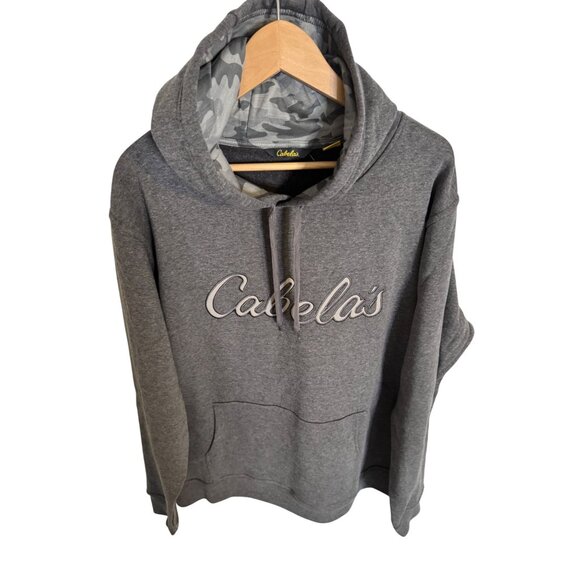 Cabelas Game Day Logo Hoodie Size XL Gray Pullover Long Sleeve Pockets NWT $40 - Picture 7 of 11